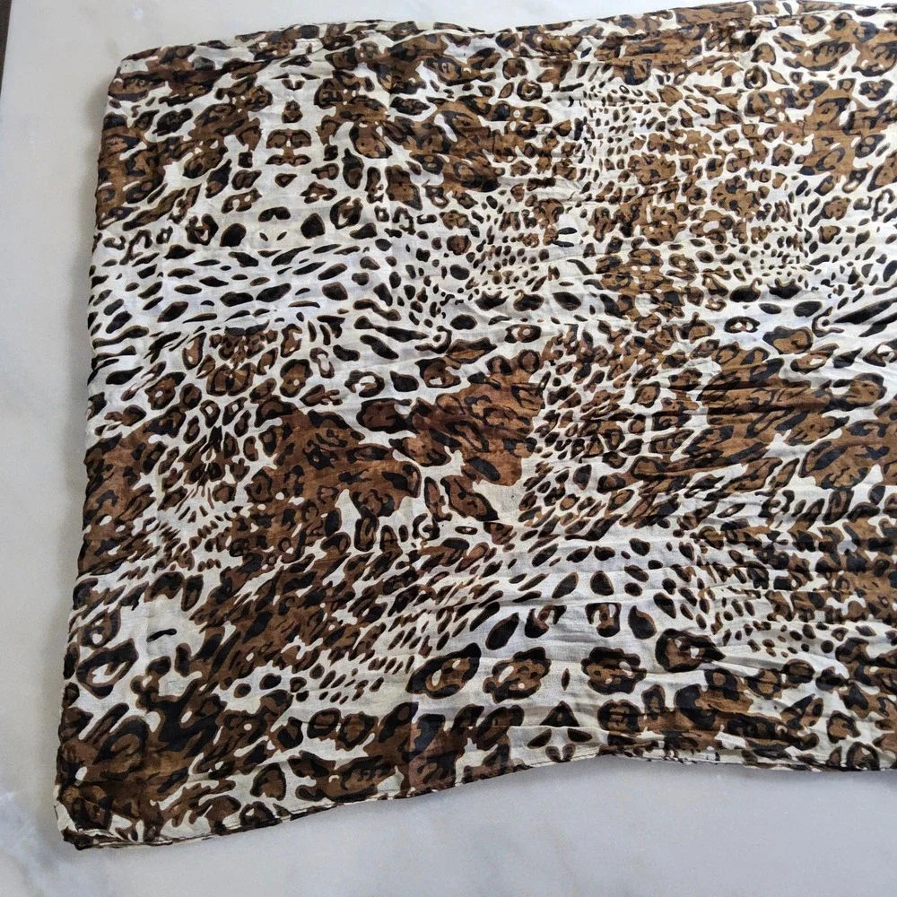 Animal Print Infinity Scarf Brown Oblong Lightweight Fashion Accessory‎ Women
